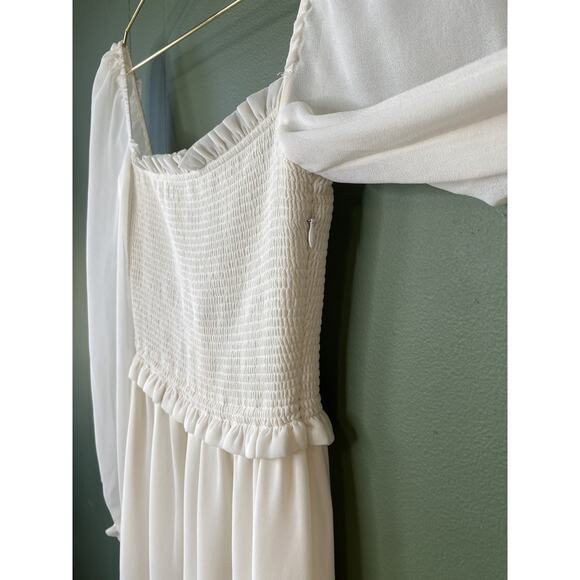 Wilfred Dress Womens Size XXS NEW Tempest Birch Smocked Mini Milkmaid Coquette - Picture 13 of 15